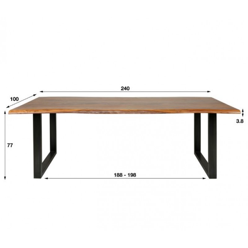 ZI Nutwood Dining Table 240cm Dark Grey